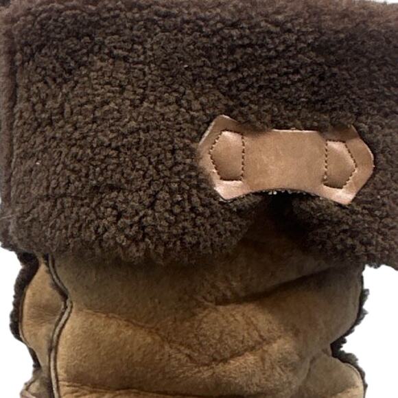 VTG 70s Blondo Leather Boots 10 Shearling Western Winter Distressed boho Hippie - Picture 7 of 16